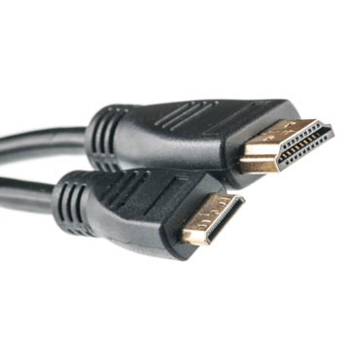 Видео кабель PowerPlant HDMI - mini HDMI позолоченные коннекторы 1.3V 0.5м, Black