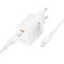 Сетевое зарядное устройство BOROFONE BN28 Fuente single port PD30W / QC3.0 cable Type-C to Lightning, White