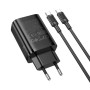 Сетевое зарядное устройство BOROFONE BA87A PD65W / QC3.0 cable Type-C / Type-C, Black