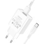 Сетевое зарядное устройство BOROFONE BA74A cable USB to Type-C 2.1A 1m, White