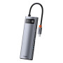 USB-Hab Baseus Metal Gleam Series 8 in 1 Multifunctional Type-C to HDMI / USB3.0 / PD / RJ45 / SD, Gray