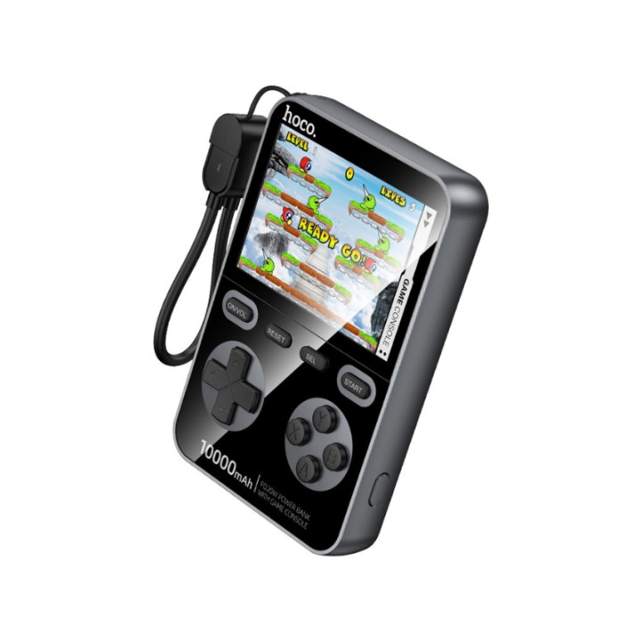Зовнішній акумулятор HOCO Q47 Shine PD20W 10000mAh із вбудованою ретро-ігровою консоллю, Metal Gray