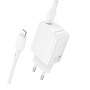 Сетевое зарядное устройство BOROFONE BN28 Fuente single port PD30W / QC3.0 cable Type-C to Lightning, White