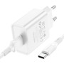Сетевое зарядное устройство BOROFONE BA74A cable USB to Type-C 2.1A 1m, White