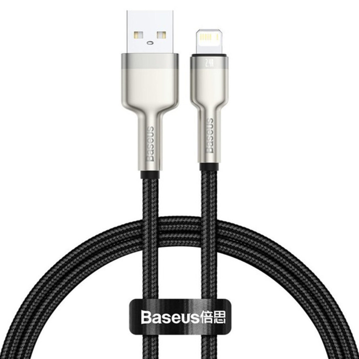 Data-Кабель Baseus Cafule Series Metal USB to Lightning 2.4A 0.25m, Black