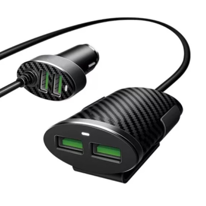 Автомобильное зарядное устройство CHAROME C7 4-Port USB 5.1A, Black