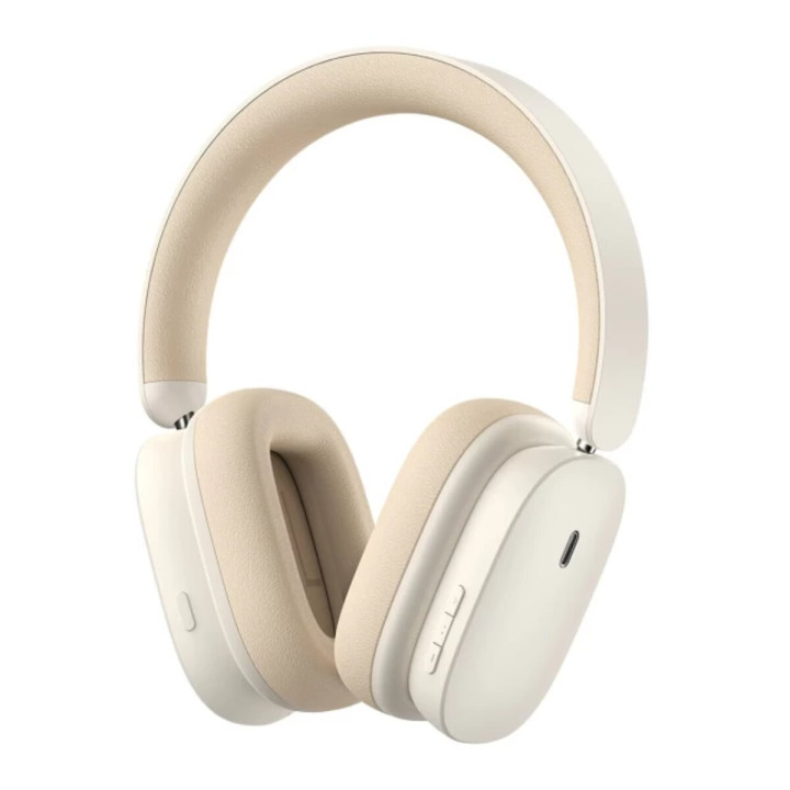 Bluetooth наушники Baseus Bowie H1 Noise-Cancelling Wireless Headphones Rice, White