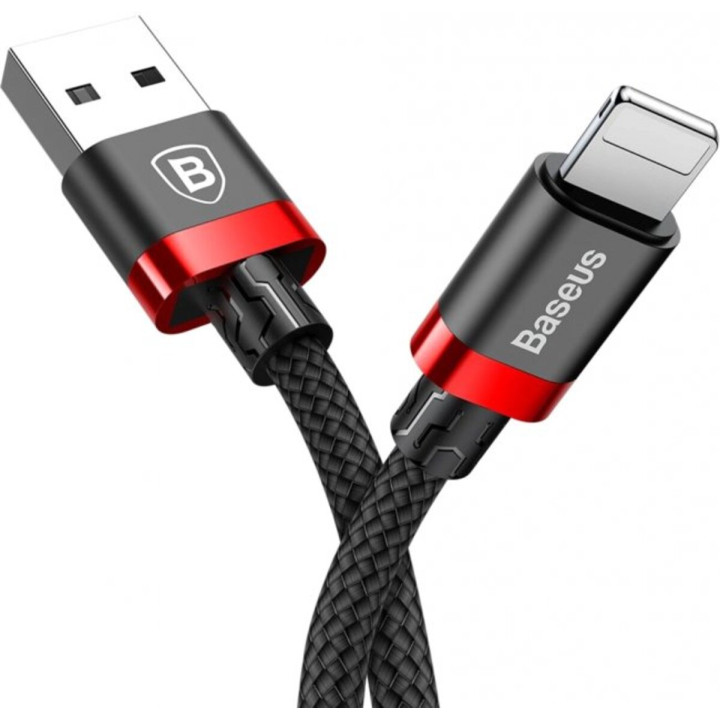 Data Кабель Baseus CALKLF-R91 Cafule Cable USB For Lightning 2A 3m, Red-Black