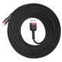 Data Кабель Baseus CALKLF-R91 Cafule Cable USB For Lightning 2A 3m, Red-Black