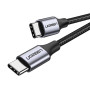Data - Кабель UGREEN US261 Type-C to Type-C Fast Charging Cable 3A 1м, Gray Black