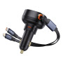 Автомобильное зарядное устройство Baseus Enjoyment Pro Car Charger C / Retractable C & iP Cable 60W Cluster, Black ( C00057802111-00 )