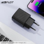 Сетевое зарядное устройство ACEFAST A104 PD25W / QC3,0 2,1А, Black