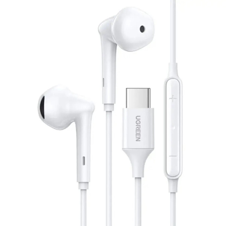 Наушники гарнитура UGREEN EP101 Wired Earphones with Type-C Connector, White