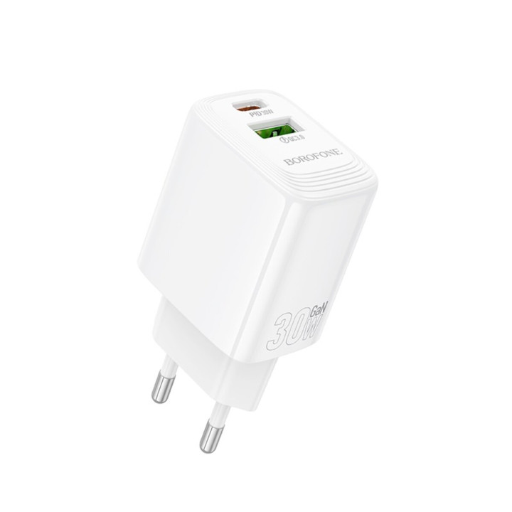 Сетевое зарядное устройство BOROFONE BN29 Fuente PD30W / QC3.0, White