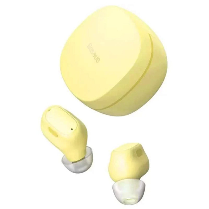 Bluetooth наушники - гарнитура Baseus Encok True Wireless Earphones WM01, Yellow