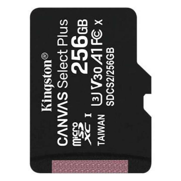 Карта памяти Kingston Canvas Select Plus microSDXC (UHS-1) 256Gb class 10, Black