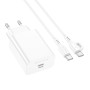 Сетевое зарядное устройство BOROFONE BA21A Pro PD20W cable Type-C to Type-C 1m, White