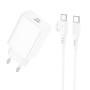 Сетевое зарядное устройство BOROFONE BA21A Pro PD20W cable Type-C to Type-C 1m, White