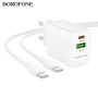 Сетевое зарядное устройство BOROFONE BN29 Fuente PD30W / QC3.0, White