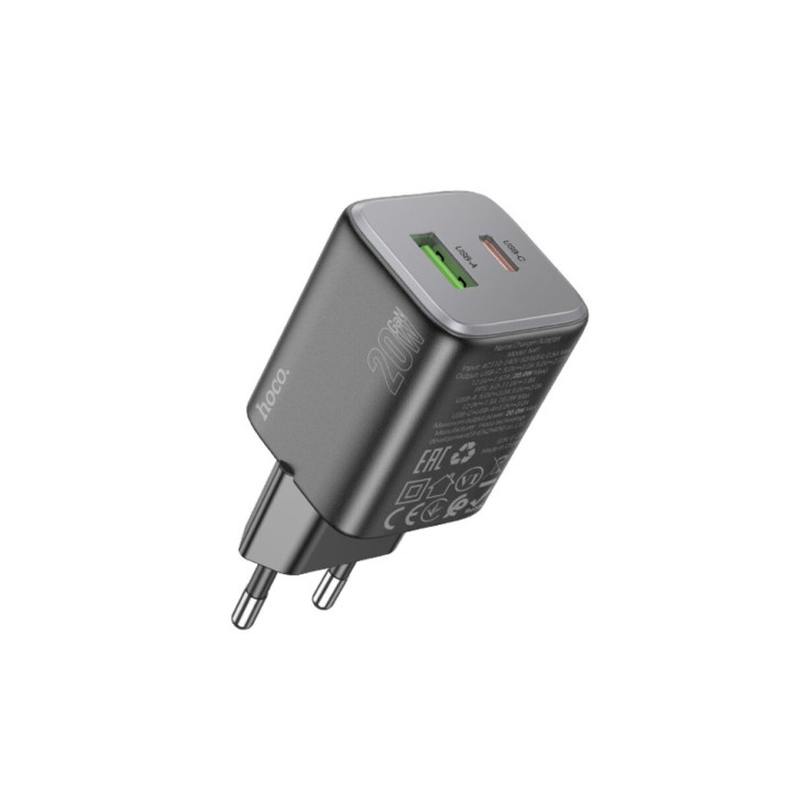 Сетевое зарядное устройство HOCO N41 PD20W / QC3.0, Black