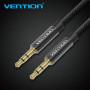Аудиокабель Vention Fabric Braided 3.5mm кабель 2m, Black