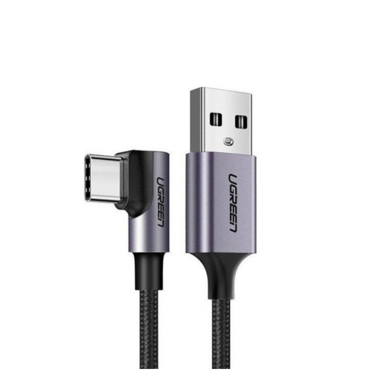 Кабель UGREEN US284 UGR-70255 Right Angle USB to Type-C 3m, Gray