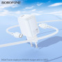 Сетевое зарядное устройство BOROFONE BN28 PD30W / QC3.0 2.5 A cable Type-C to Type-C, White
