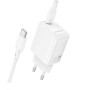 Сетевое зарядное устройство BOROFONE BN28 PD30W / QC3.0 2.5 A cable Type-C to Type-C, White