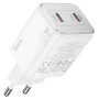 Сетевое зарядное устройство HOCO N42 Elogiado dual-port PD45W cable Type-C to Lightning, White