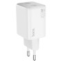 Сетевое зарядное устройство HOCO N42 Elogiado dual-port PD45W cable Type-C to Lightning, White