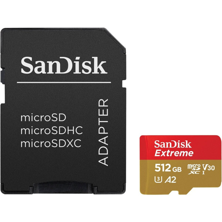 Карта памяти microSDXC SanDisk Extreme A2 UHS-1 U3 512Gb class 10