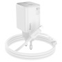 Сетевое зарядное устройство HOCO N42 Elogiado dual-port PD45W cable Type-C to Lightning, White