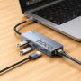 USB Hub HOCO HB51 Wow 6-in-1 multi-function converter HDTV / RJ45 / Type-C / USB3.0, Deep Space Gray