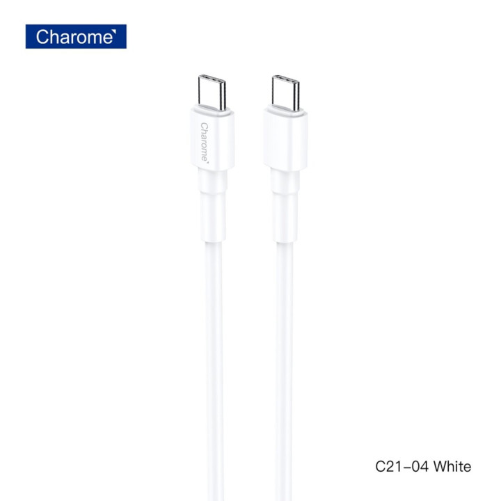 Data - Кабель CHAROME C21-04 Type-C to Type-C 3A 1m, White