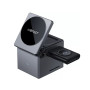 Беспроводное зарядное устройство ACEFAST E18 Rubik's Cube 3-in-1 wireless charging holder, Metal Gray