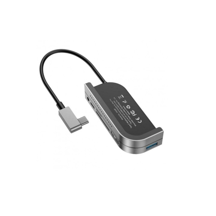 USB - хаб Baseus Bend Angle No.7 Multifunctional Type-C HUB Converter, Dark-Gray ( CAHUB-WJ0G )