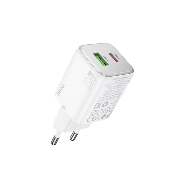 Сетевое зарядное устройство HOCO N41 PD20W / QC3.0 3A, White