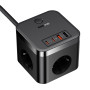 Сетевое зарядное устройство для Baseus PowerCombo Cube Power Strip 3EU / 2USB / 2Type-C 30W 1.5m 30W, Cluster Black ( E00066400117-00 )