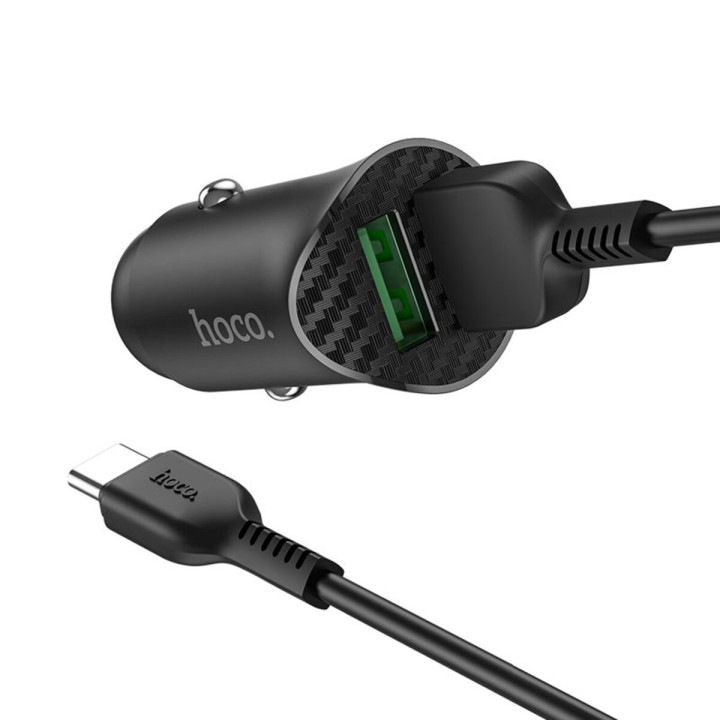 Автомобильное зарядное устройство HOCO Z39 PD18W / QC3.0, Black