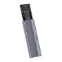Наружный карман для SSD HOCO HB47 M.2 SSD Enclosure (USB3.1/6Gbps), Metal Gray