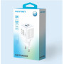 Сетевое зарядное устройство для Vention FEQ USB / Type-C 30W EU-Plug, White