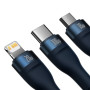USB Data Кабель Baseus Flash Series Ⅱ Two-for-three 100W 1.2m, Blue ( CASS030103 )