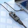 USB-Hub Borofone DH6 Erudite 4-in-1 USB to USB3.0*3 / RJ45 1.2, Black