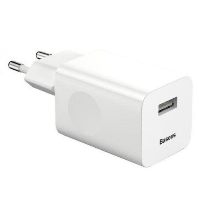 Сетевое зарядное устройство Baseus Home Charger USB QC3.0 12V / 2A, White