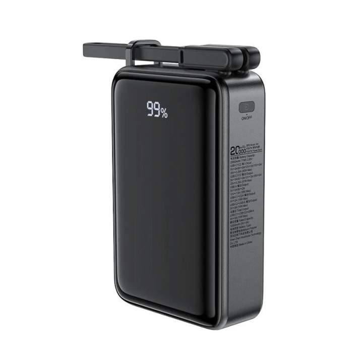 Внешний аккумулятор Power Bank ACEFAST M14 PD20W Power Bank with cable Type-C 20000mAh, Black