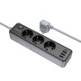 Сетевой Удлинитель BOROFONE BAC8 Power 3-position socket 12W 2m, Black