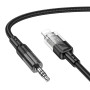 Аудиокабель HOCO UPA27 Spirit transparent Lightning to AUX 3.5 мм 1.2m, Black