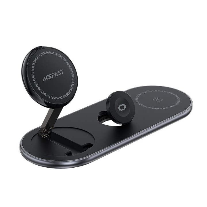 Беспроводное зарядное устройство ACEFAST E19 Qi2 desktop 3-in-1 wireless charging holder, Black