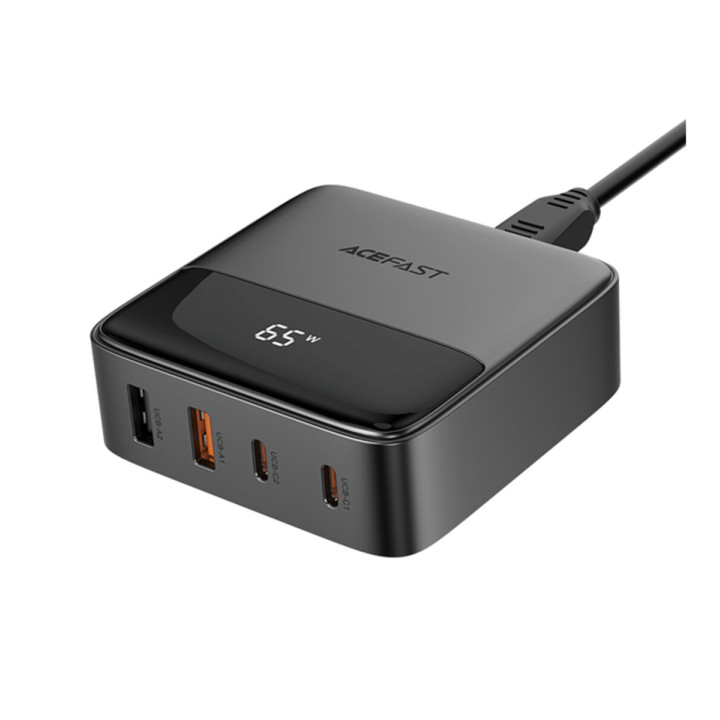 Сетевое зарядное устройство ACEFAST Z6 PD65W GaN Type-C / USB 3A, Black