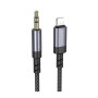 Переходник BOROFONE BL24 Graceful digital audio conversion cable AUX to Lightning, Metal Grey